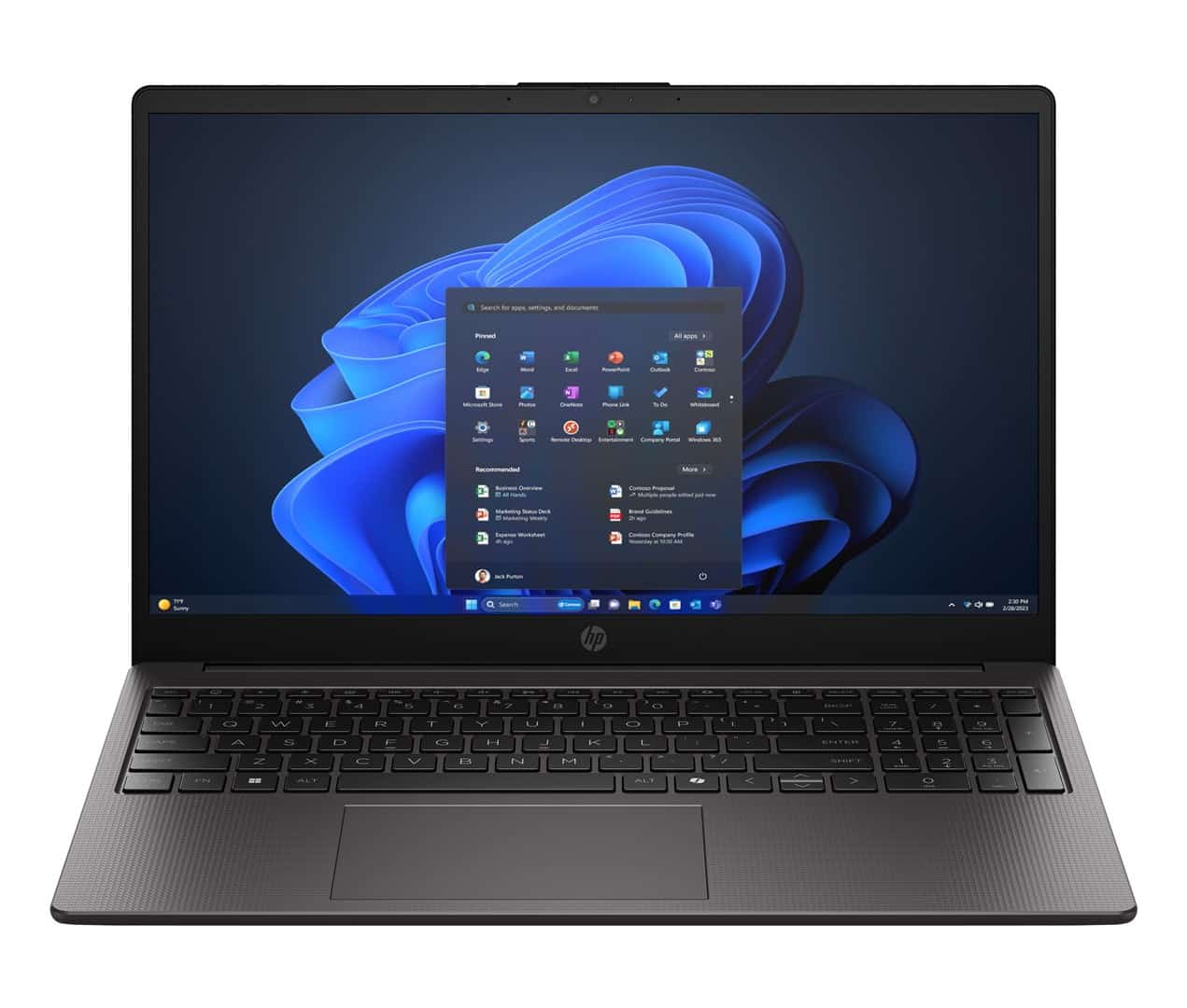 Laptop HP 255R G10 z procesorem AMD Ryzen 7 7735U, 15,6-calowym ekranem FHD (250 nitów), 16 GB pamięci DDR5 4800 MHz, 512 GB SSD, kartą graf