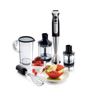 ELDOM BLENDER WIELOFUNKCYJNY BL250 VEXI 800W CZARNO-SREBRNY METALOWA KOŃCÓWKA DO ROZDRABNIANIA, POJEMNIK Z NOŻEM SIEKAJĄCYM O