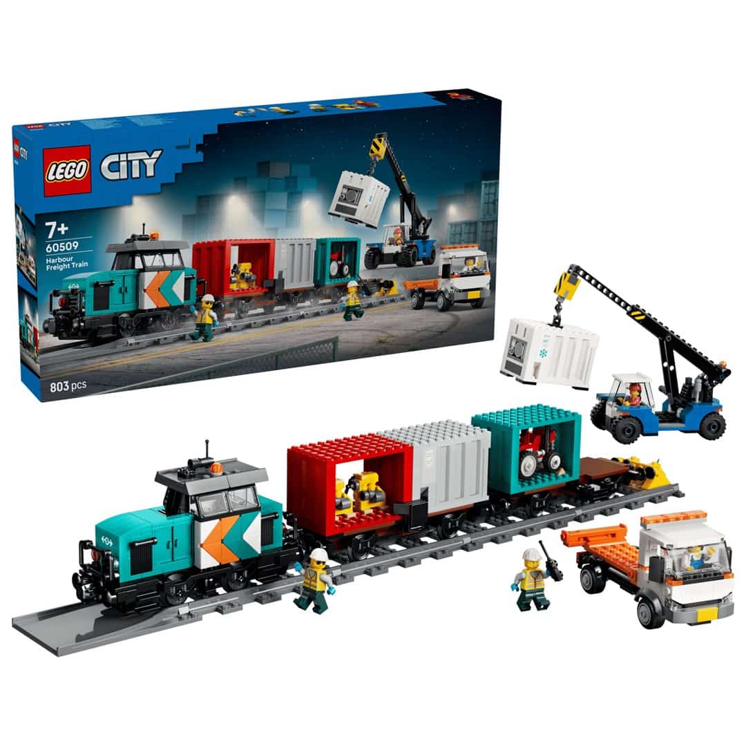 LEGO City 60509 - Zestaw Portowy: Pociąg Towarowy, Dźwig i Ciężarówka