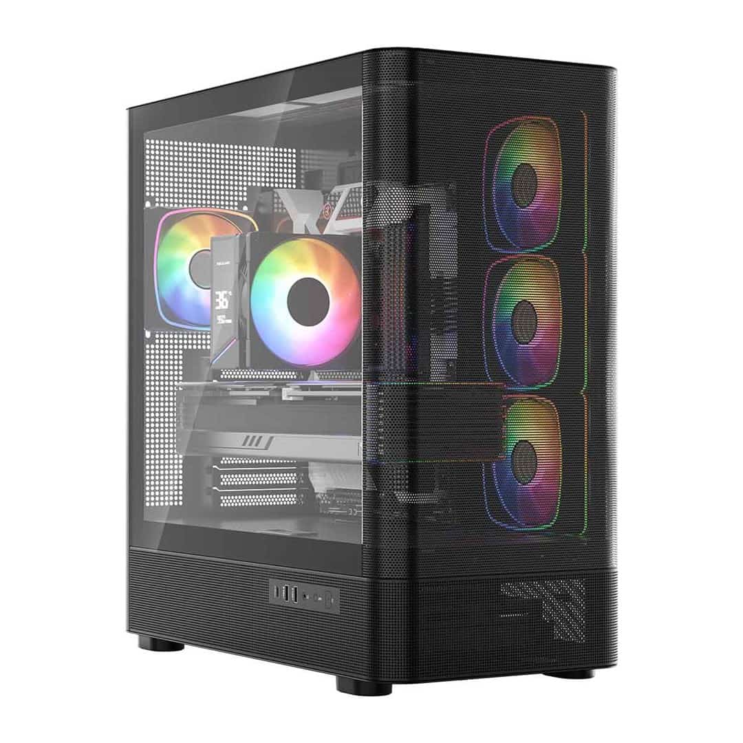 Obudowa komputerowa MODECOM Volcano AQ 300 ARGB Midi Tower Czarna