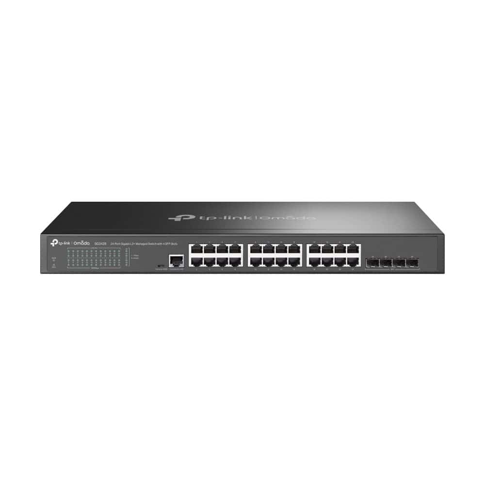 Switch zarządzalny TP-Link JetStream SG3428, 24 porty Gigabit Ethernet, 4 sloty SFP