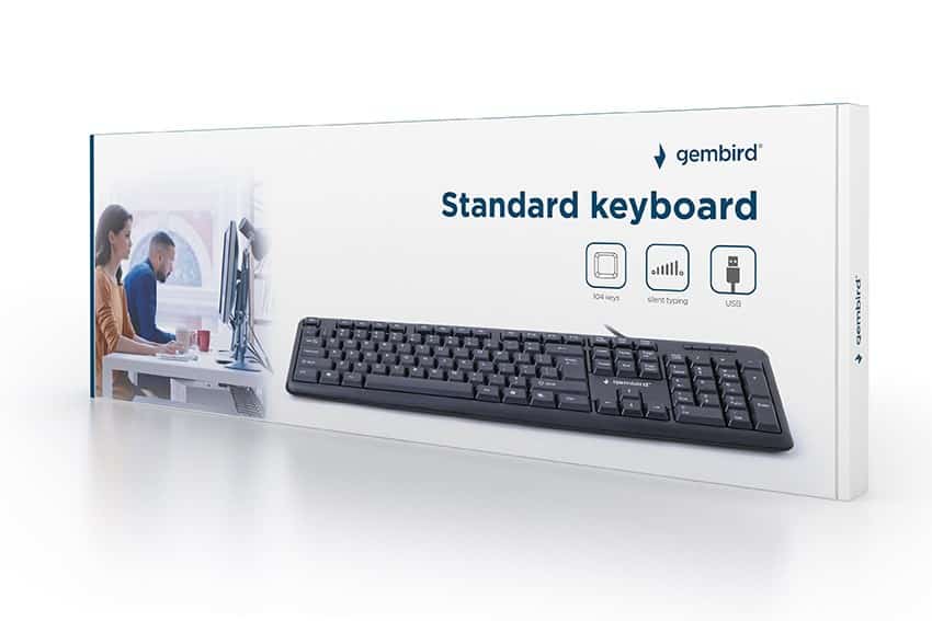 Klawiatura Gembird KB-U-103-RU (USB 2.0, układ US, czarna)