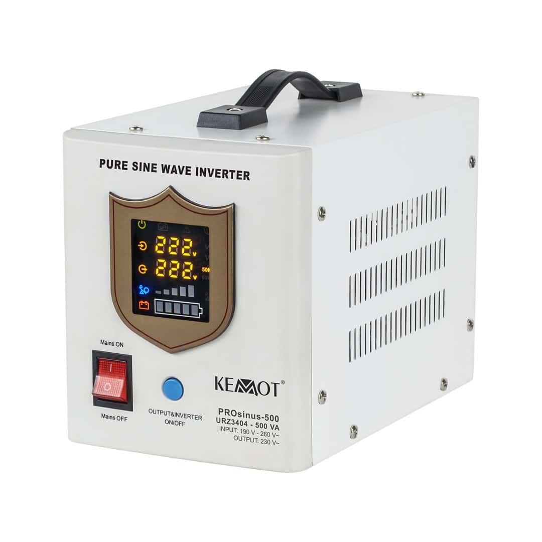 Zasilacz awaryjny Kemot PROsinus-500 500VA/300W z czystą sinusoidą i ładowaniem 12V