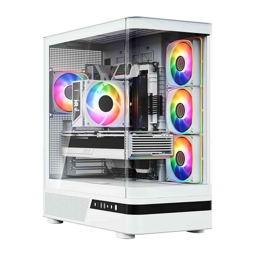 Obudowa komputerowa MODECOM Volcano AQ 100 ARGB Midi Tower Biała