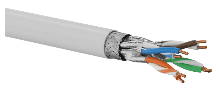 Kabel sieciowy Q-LANTEC S/FTP kat.6A, 10Gb/s, szary, 500m
