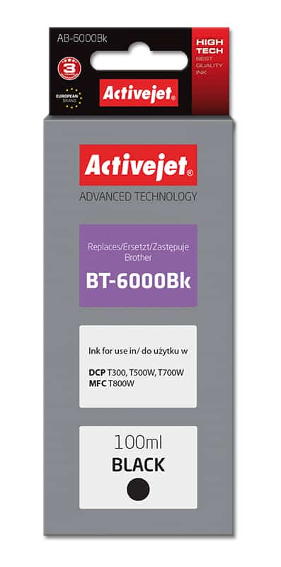 Tusz Activejet AB-6000Bk 100ml czarny do drukarek Brother