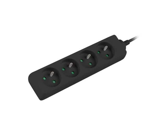 Przedłużacz Lanberg PS0-04E-0100-IEC-BK (1m; kolor czarny)