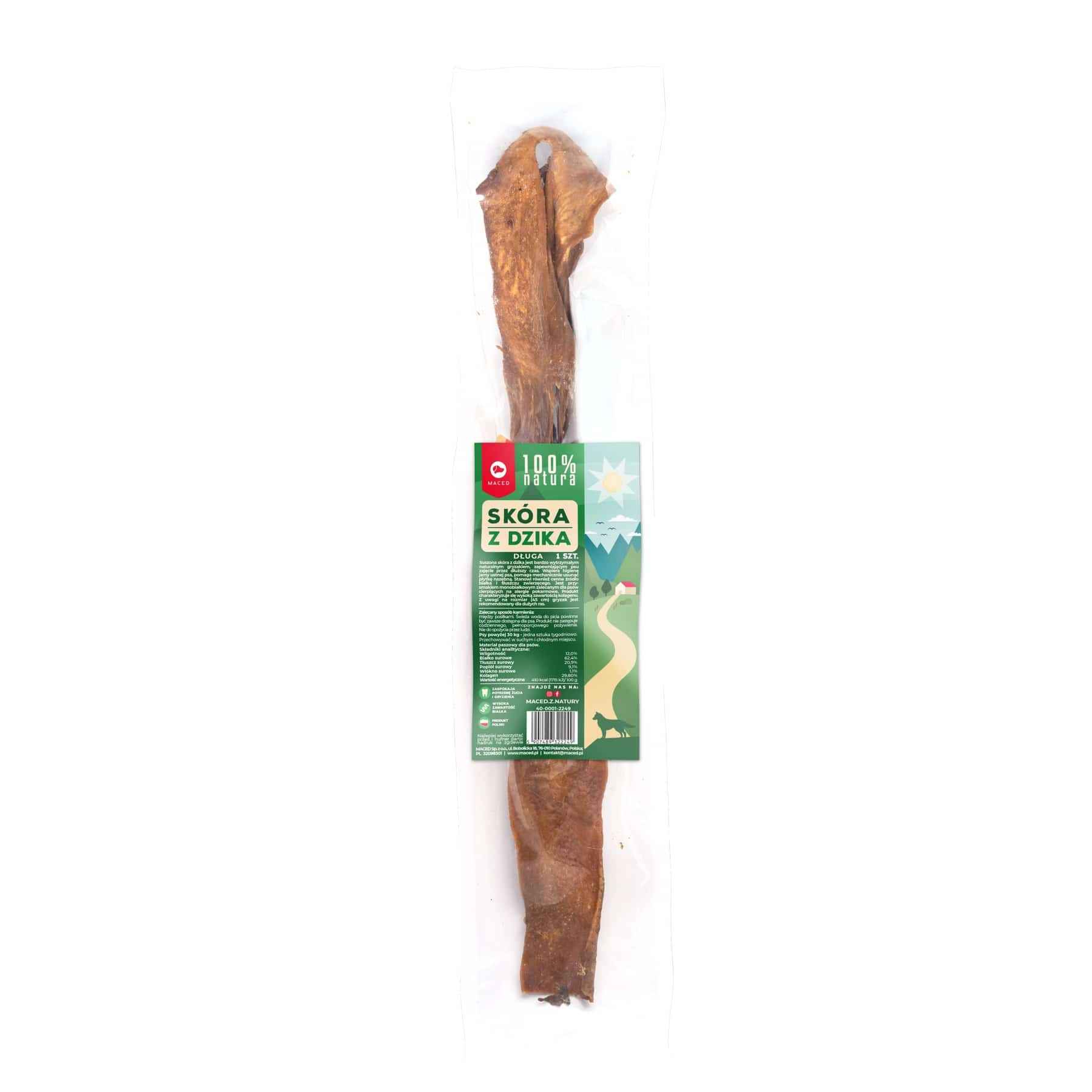 Przysmak dla psa - Skóra dzika 45 cm, MACED