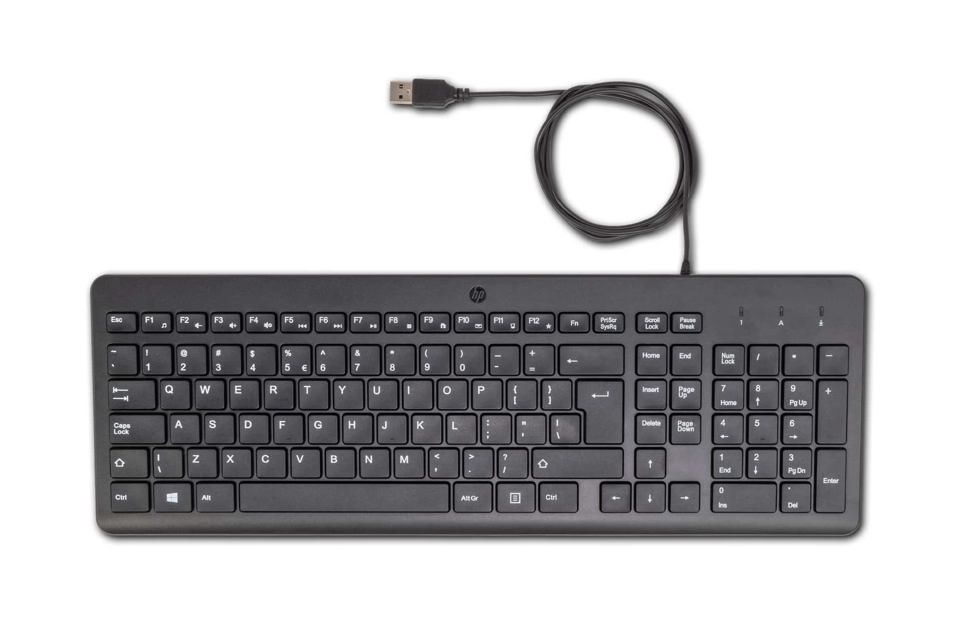 Klawiatura przewodowa HP 150, czarna, 1m kabla