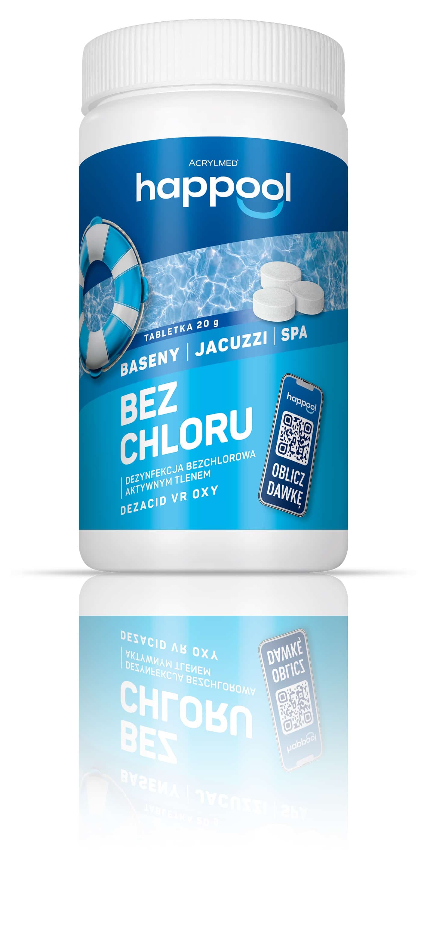 Tabletki tlenowe do dezynfekcji wody basenowej Acrylmed 1kg