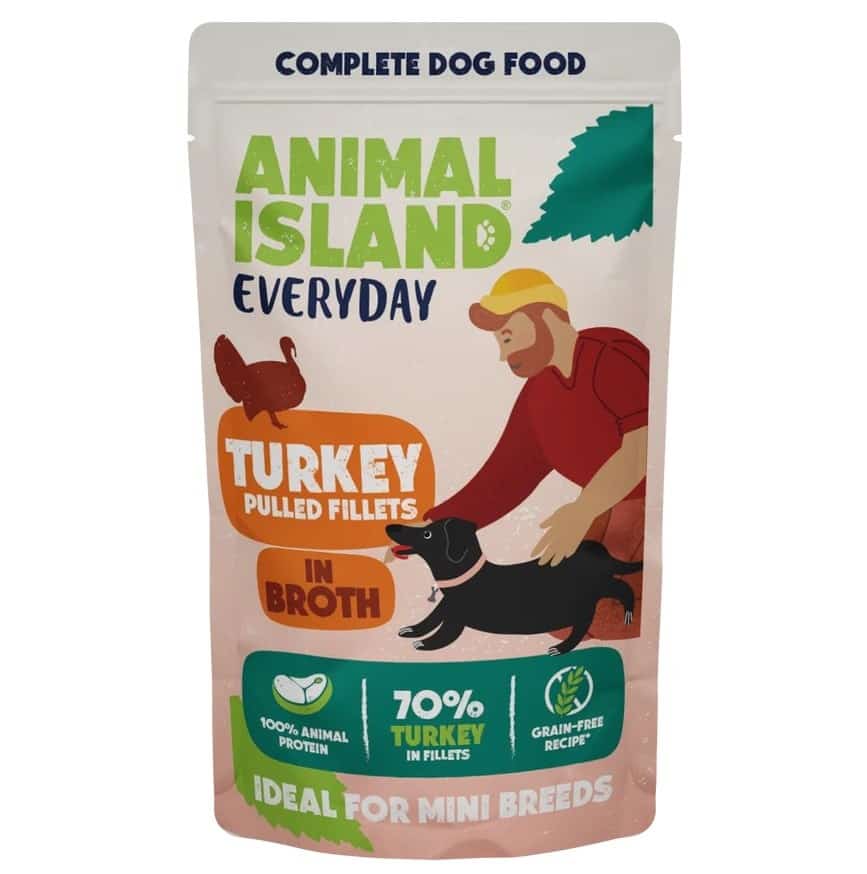 Karma mokra ANIMAL ISLAND Everyday - szarpane fileciki z indyka w rosole 150g