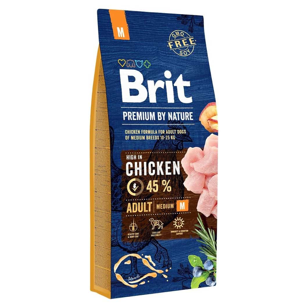 Sucha karma BRIT PREMIUM BY NATURE dla dorosłych psów ras średnich, 15 kg