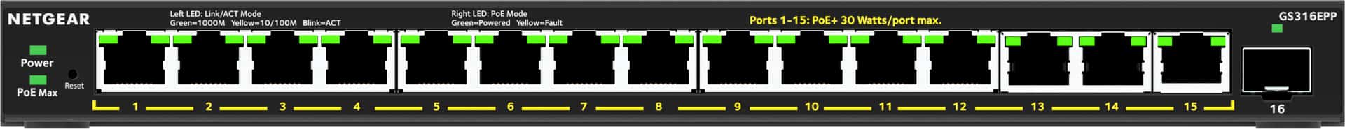 Switch Netgear GS316EPP-100PES 16-portowy 231W
