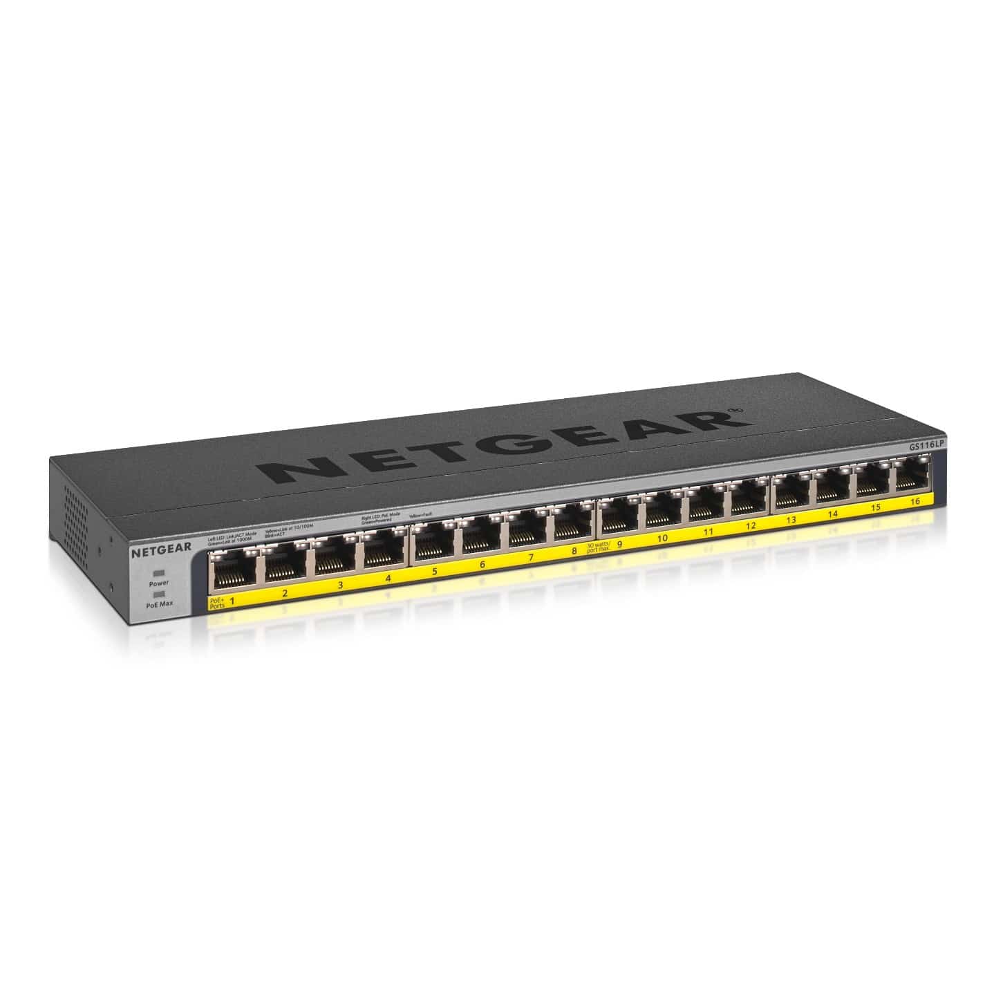 Switch Netgear GS116LP-100EUS 16-portowy PoE 76W Czysta nazwa: Przełącznik Netgear GS116LP-100EUS 16-portowy PoE 76W