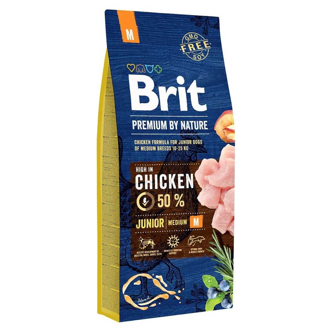 Karma sucha Brit Premium by Nature Junior M - 15 kg