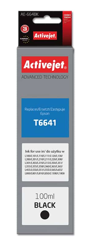 Tusz Activejet AE-664Bk 100ml czarny do drukarek Epson