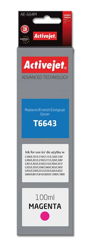 Tusz Activejet AE-664M 100ml, kolor czerwony